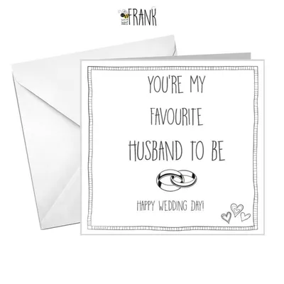 Funny, sarcastic, humorous, wedding day card for husband hubby to be,  favourite | eBay