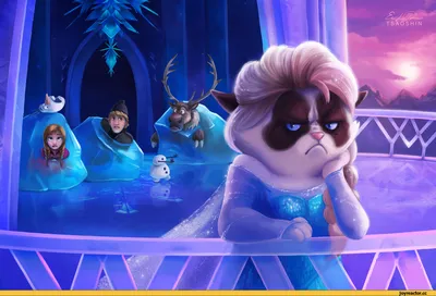 Frozen (Disney) (Холодное сердце) :: Дисней (Disney) :: Grumpy Cat :: юмор  (юмор в картинках) :: кроссовер :: Мультфильмы / смешные картинки и другие  приколы: комиксы, гиф анимация, видео, лучший интеллектуальный юмор.