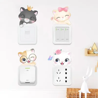 Cute Fridge Stickers Face Kitchen Fridge Wall Door Decals Funny Decor | eBay