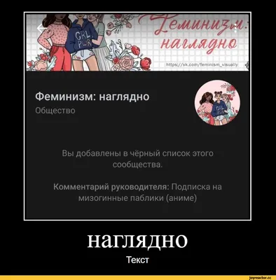 Феминизм: наглядно Общество Вы добавлены в чёрный список этого сообщества.  Комментарий руководит / феменизм :: смешные картинки (фото приколы) /  смешные картинки и другие приколы: комиксы, гиф анимация, видео, лучший  интеллектуальный юмор.