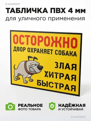 Смешная табличка осторожно во дворе злая собака на дверь Haprint 40551707  купить за 334 ₽ в интернет-магазине Wildberries