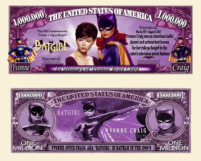 Set of 7 Batman Original Cast Million Dollar Bill Funny Money + FREE  SLEEVES | eBay