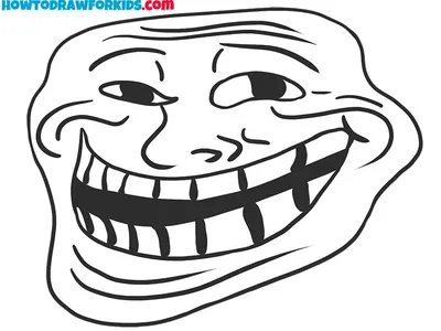 troll face how to draw | Troll face, Drawings, Face drawing