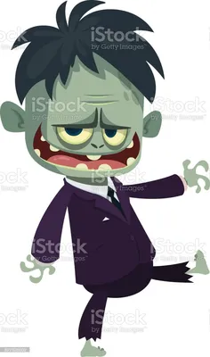 Vector cartoon image of a funny zombie with big head business suit... |  Мультфильмы про зомби, Мультфильмы, Иллюстрации