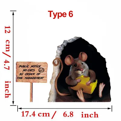 3d Смешные Мыши Отверстие Стены Стикеры Наклейки Гостиная Спальня Стены  Искусства Обои Настенная Роспись Свадьба Decorationr 3 Компл. От 817 руб. |  DHgate