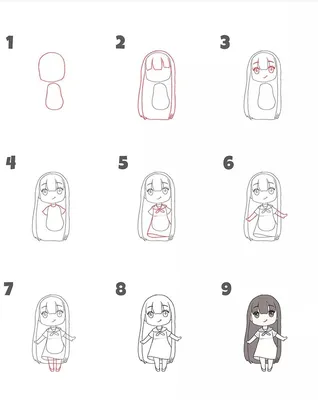 Как нарисовать аниме девочку/How to draw anime girl/ Рисунки для скетчбука/  картинки для срисовки - YouTube