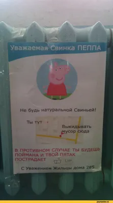 Уважаемая Свинка ПЕППА Не будь натуральной Свиньей! Ты тут ♢ Выкидывать / Свинка  Пеппа (Peppa Pig) :: объявление / смешные картинки и другие приколы:  комиксы, гиф анимация, видео, лучший интеллектуальный юмор.