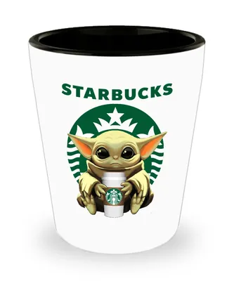 Starbucks Baby Yoda Star Wars Cute Yoda STARBUCKS Funny Shot Glass Gift |  eBay